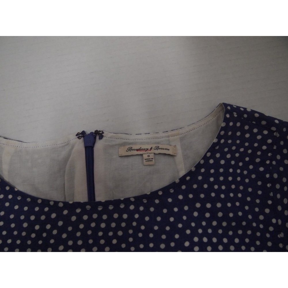 Madewell Broadway & Broome Womens Blue Circles Dress 0 Fit & Flare A-Line Mini - Picture 4 of 7